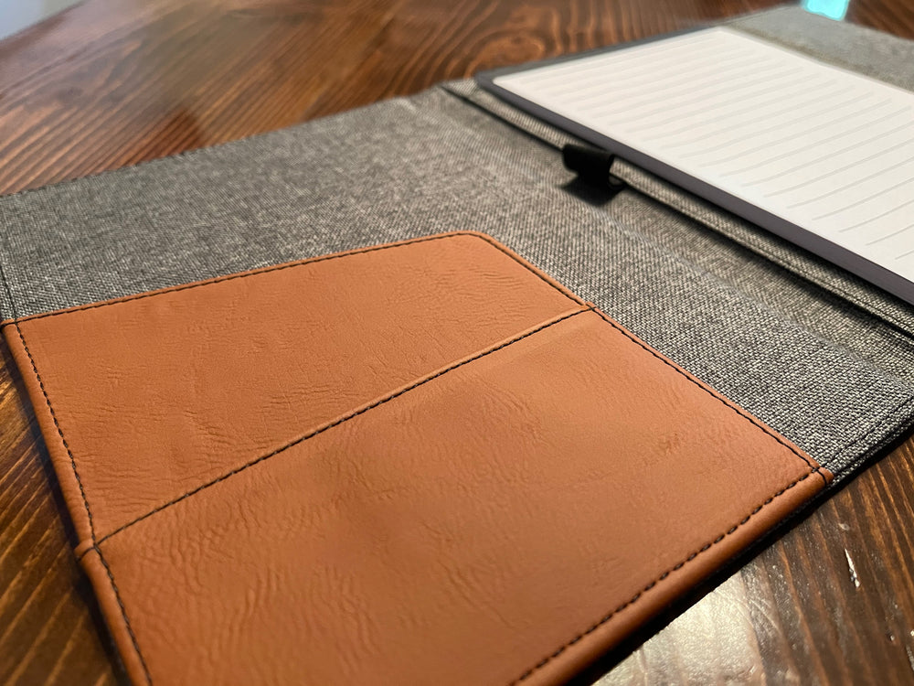 Leather/Canvas Portfolio with Notepad