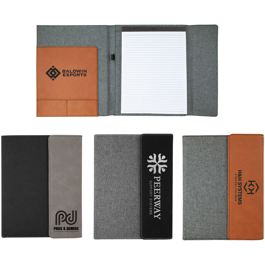 Leather/Canvas Portfolio with Notepad